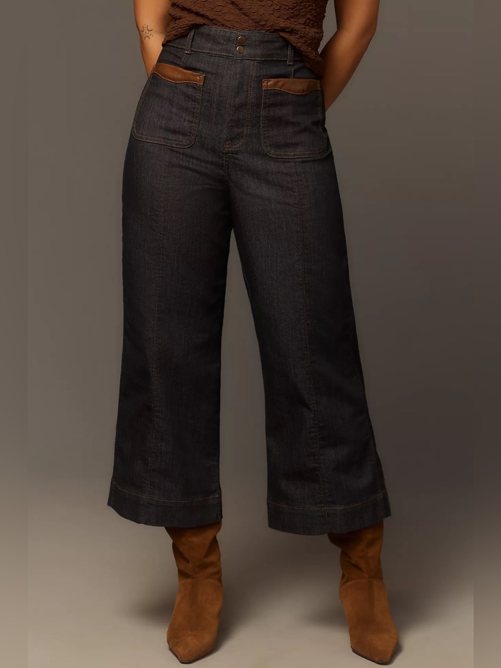 Maeve High-Rise Crop Wide Leg Jeans
